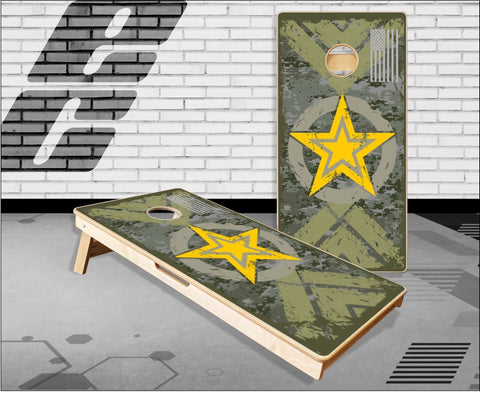 Army Star Camo Cornhole Boards