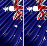 Australian Flag Wavy Cornhole Wrap