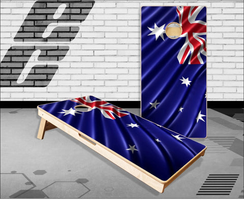 Australian Flag Wavy Cornhole Boards