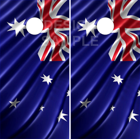 Australian Flag Wavy Cornhole Tops