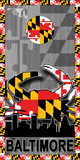 Baltimore Wood Crab Flag Cornhole Wrap