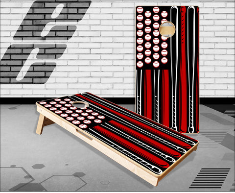 Baseball American Flag Cornhole Boards