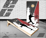 Baseball Splatter Cornhole Boards