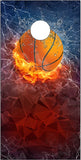 Basketball Flames 2 Cornhole Wrap