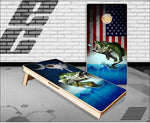 Bass American South Carolina Flag Cornhole Boards