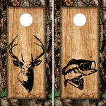 Bass BUck Camo Wood2 Cornhole Tops