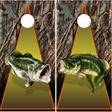 Bass Fishing Camo UV Direct Print Cornhole Tops