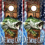 Bass One More Cast UV Direct Print Cornhole Tops