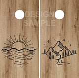 Beach And Mountains Wood UV Direct Print Cornhole Tops