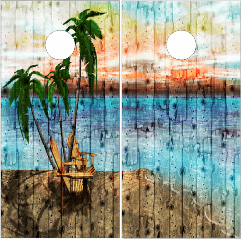 Beach Chairs Wood Boards UV Direct Print Cornhole Tops