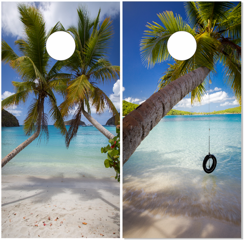 Beach Palm Trees UV Direct Print Cornhole Tops