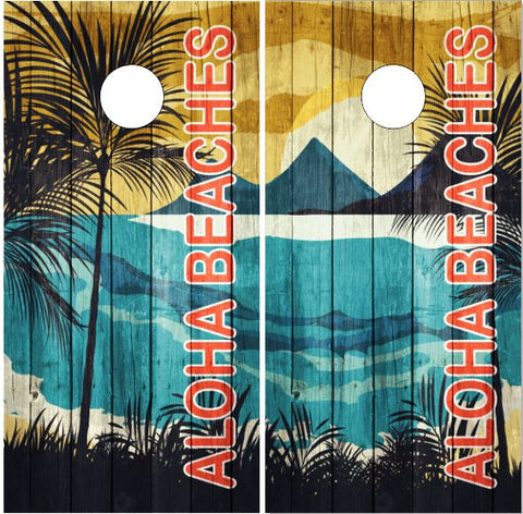 Beach Paradise Aloha Beaches UV Direct Print Cornhole Tops