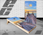 Beach Pier Sunset Cornhole Boards