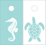 Beach Turtle Seahorse UV Direct Print Cornhole Tops