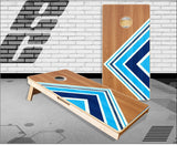 Beach Wood Lines Cornhole Boards