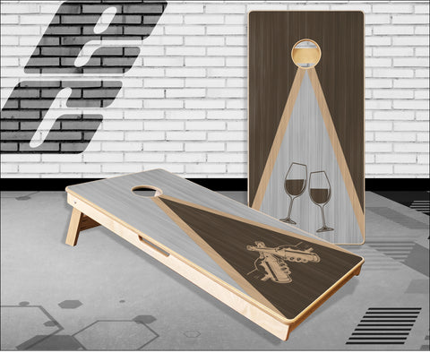 Beer and Wine Stand Wood Cornhole Boards