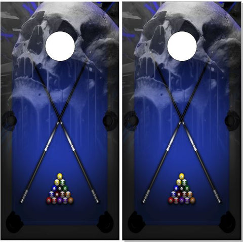 Billiards Pool Skull Cornhole Wrap