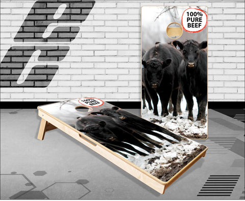 Black Angus Cow 100% Cornhole Boards