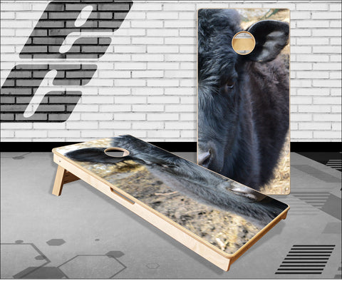 Black Angus Cow Cornhole Boards