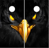 Black Eagle Eyes UV Direct Print Cornhole Tops