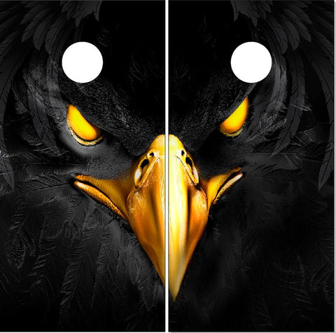 Black Eagle Eyes UV Direct Print Cornhole Tops