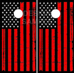 Black and Red Flag Cornhole Wrap