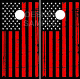 Black and Red Flag Cornhole Wrap