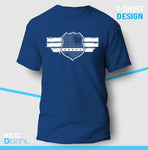 Blue Line Police Badge Unisex T-Shirt