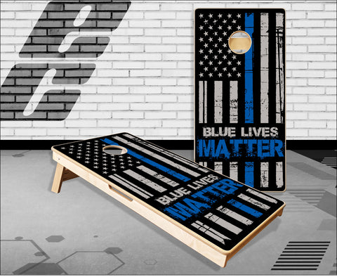Blue Lives Matter Flag Cornhole Boards