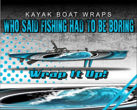 Blue Wave Kayak Vinyl Wrap Kit Graphic Decal/Sticker 12ft and 14ft
