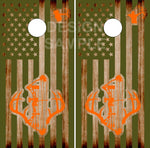 Bow Hunter American Flag Cornhole Wrap