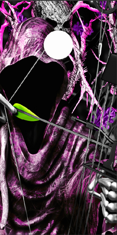 Bow Reaper Oblit Skull Pink Camo Cornhole Wrap