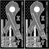 Brain Cancer Awareness Flag Ribbon UV Direct Print Cornhole Tops