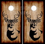 Buck Head Burnt Wood Cornhole Wrap