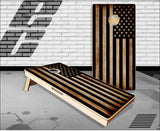 Burnt Wood Flag Cornhole Boards