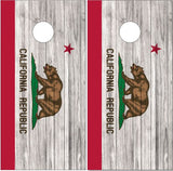 California Republic Flag Wood Cornhole Wrap