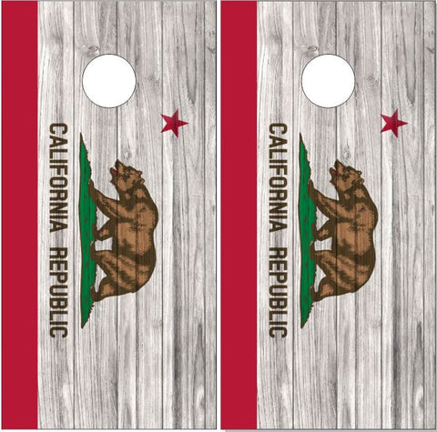 California Republic Flag Wood UV Direct Print Cornhole Tops