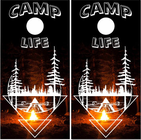 Camp Life Cornhole Wrap