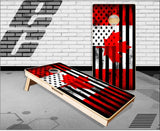 Canadian American Flag Grunge Cornhole Boards