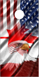 Canadian Flag Blend Eagle 2 Cornhole Wrap