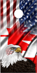 Canadian Flag Blend Eagle Cornhole Wrap