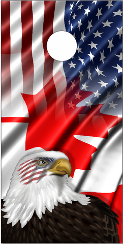 Canadian Flag Blend Eagle UV Direct Print Cornhole Tops