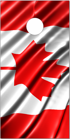 Canadian Flag Wavy Cornhole Wrap