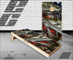 Catfish American Flag Camo Cornhole Boards