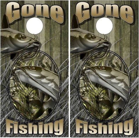 Catfish Gone Fishing UV Direct Print Cornhole Tops