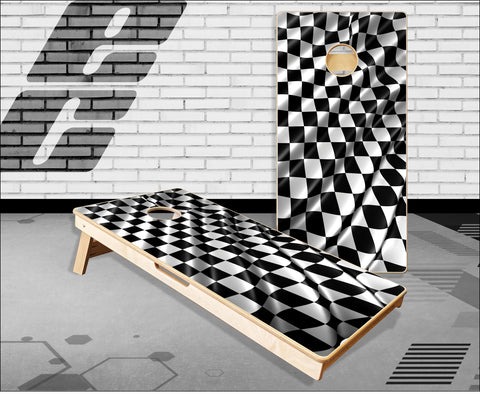 Checkered Flag Cornhole Boards