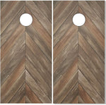 Chevron Wood UV Direct Print Cornhole Tops