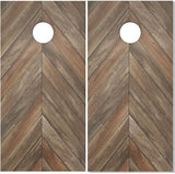 Chevron Wood UV Direct Print Cornhole Tops