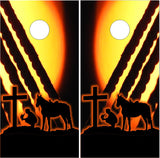 Christian Cowboy Sunset UV Direct Print Cornhole Tops