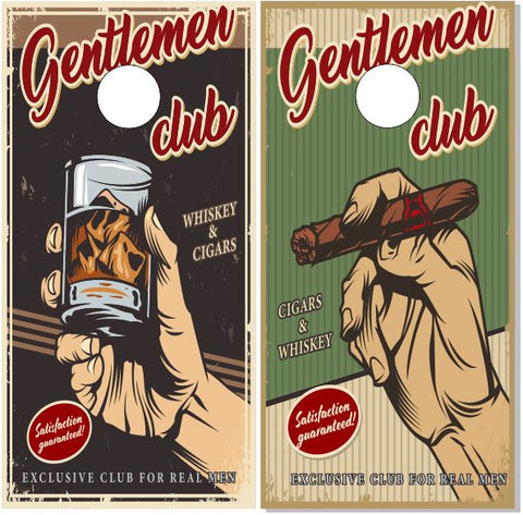 Cigar and Whiskey Club UV Direct Print Cornhole Tops